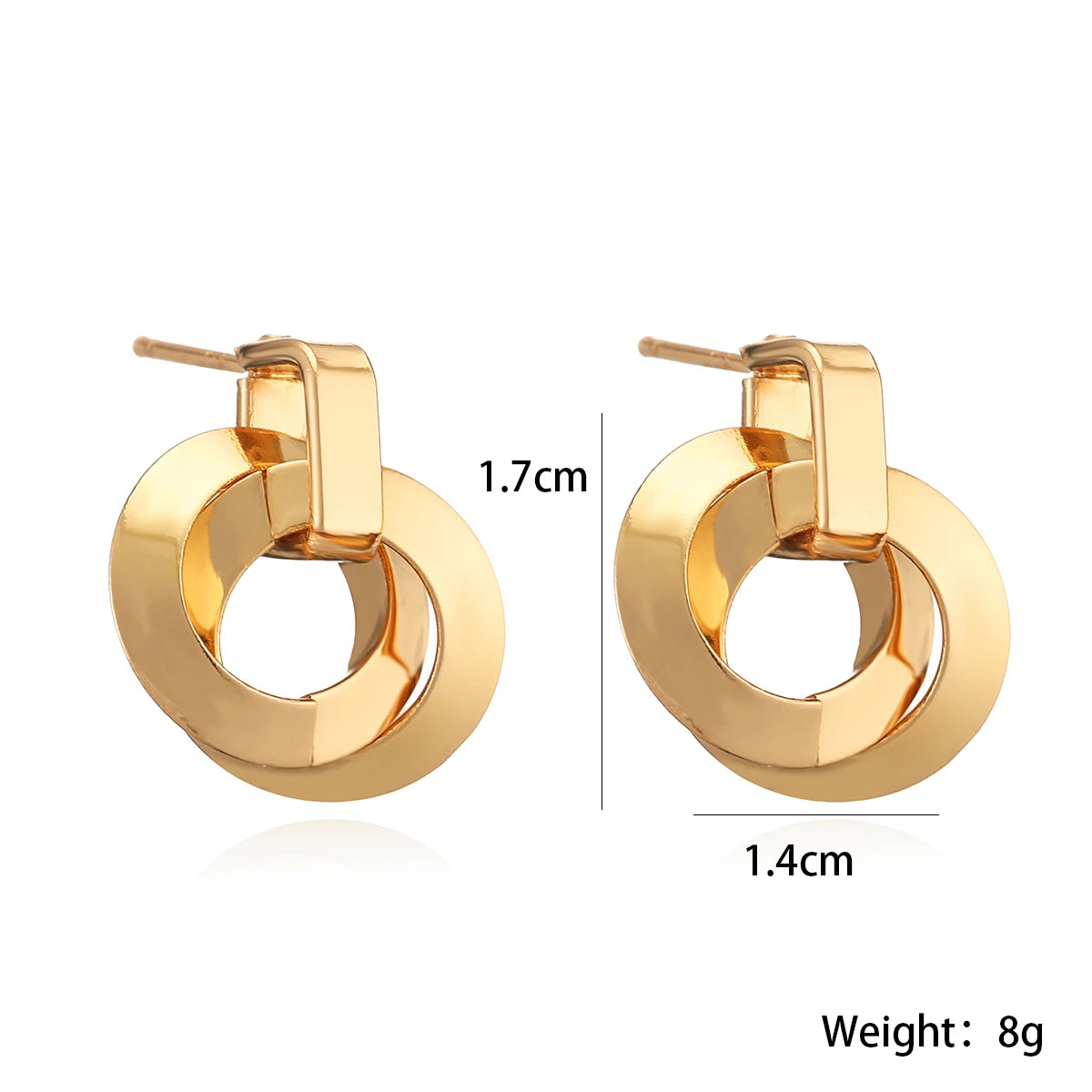 Fashionable and simple plain geometric circle earrings