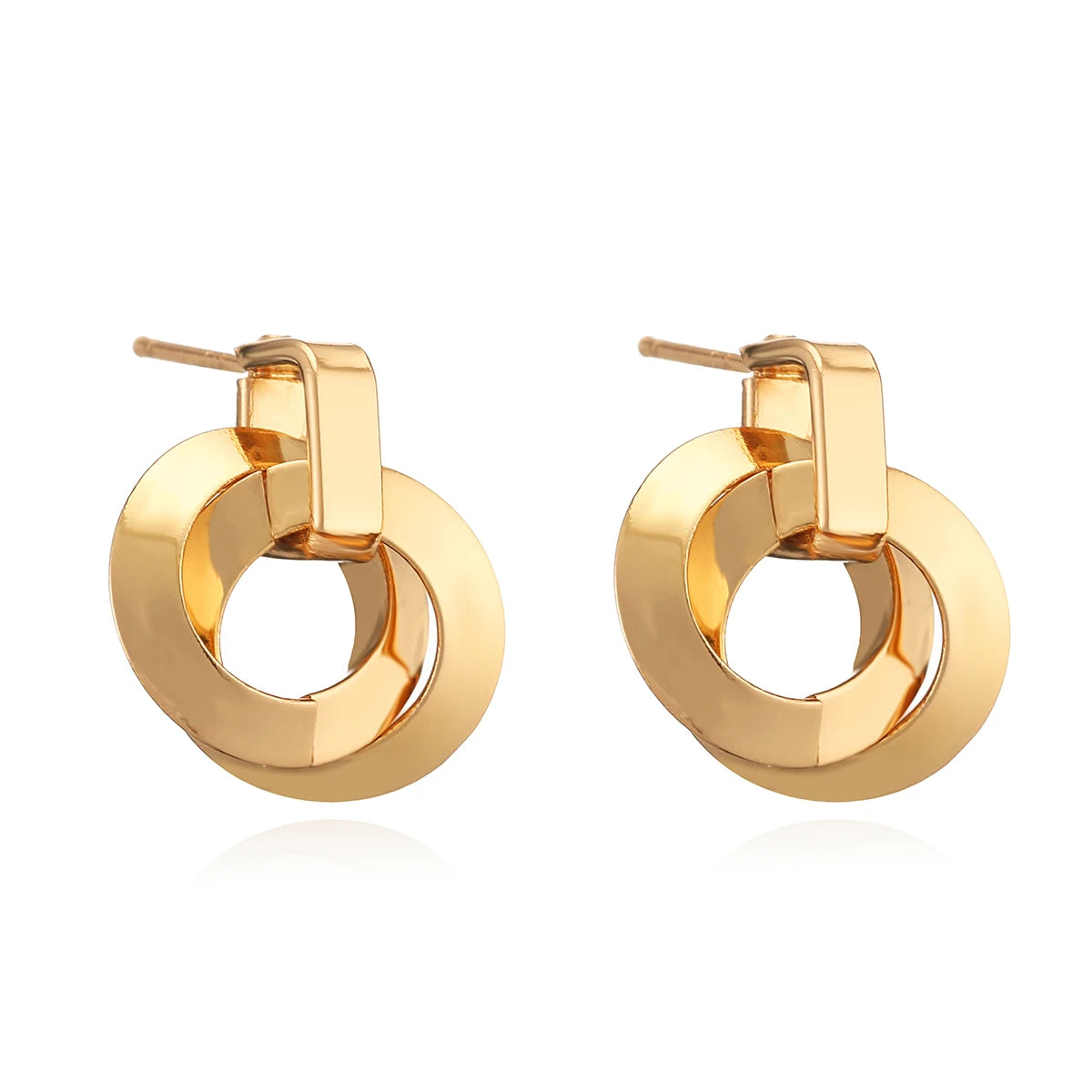 Fashionable and simple plain geometric circle earrings